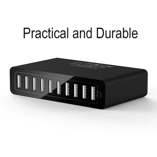 60W 10 USB Port Desktop Travel Family Wall Plug Charger_12