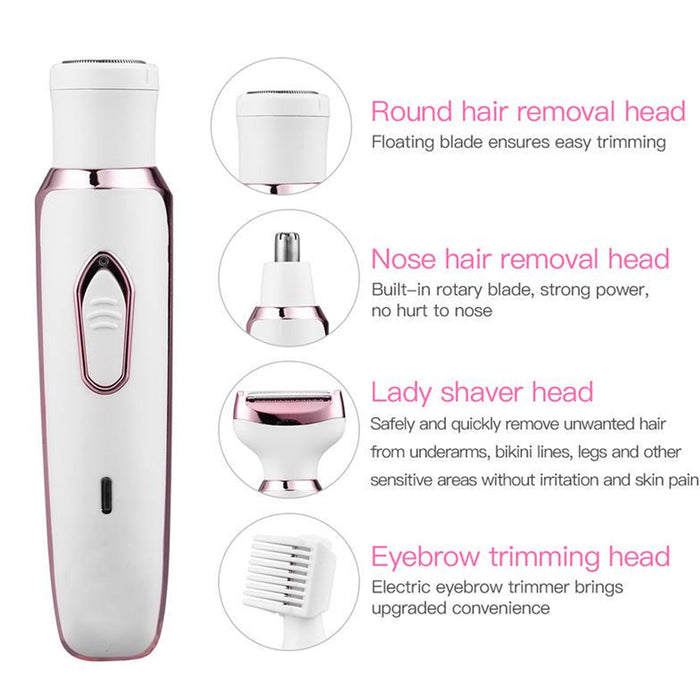 4-in-1 Women's Rechargeable Painless Epilator Electric Shaver_9