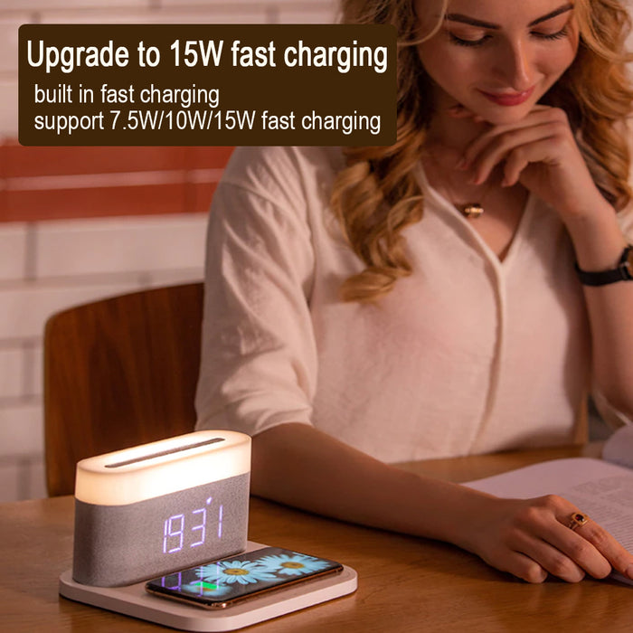 3-in-1 Wireless Charger Alarm Clock and Adjustable Night Light_2