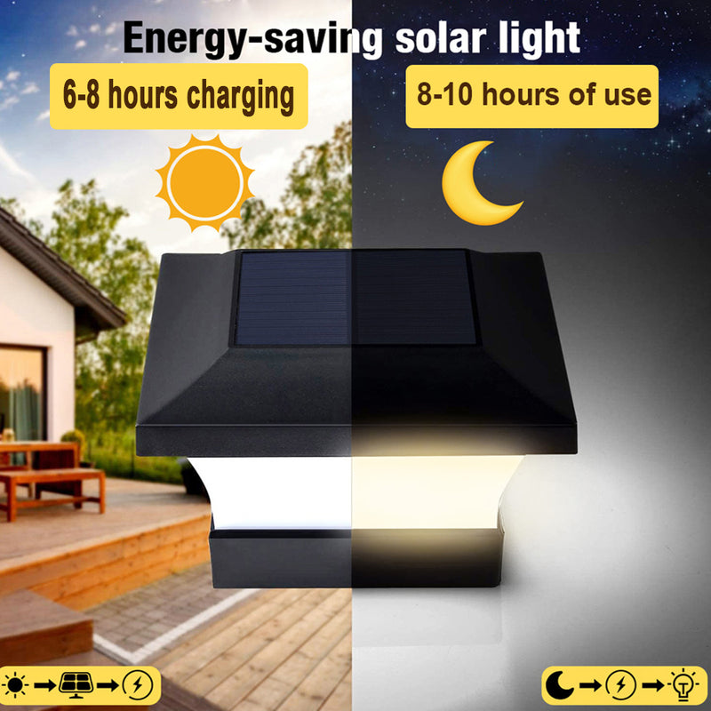 Solar Powered Outdoor Fence Gate Pillar Column Head Light_8