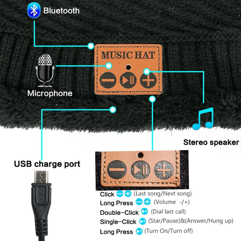 Wireless Bluetooth Musical Knitted Wearable Washable Hat_10