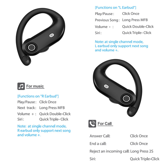TWS Wireless Earbuds Over Ear Earphones with Charging Case_8