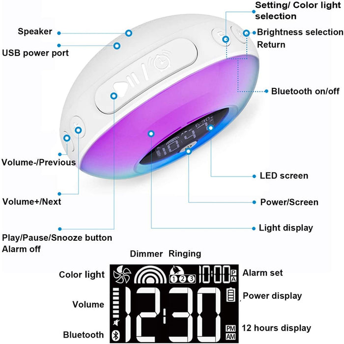 Wireless LED Night Lamp Alarm Clock and Bluetooth Speaker_11
