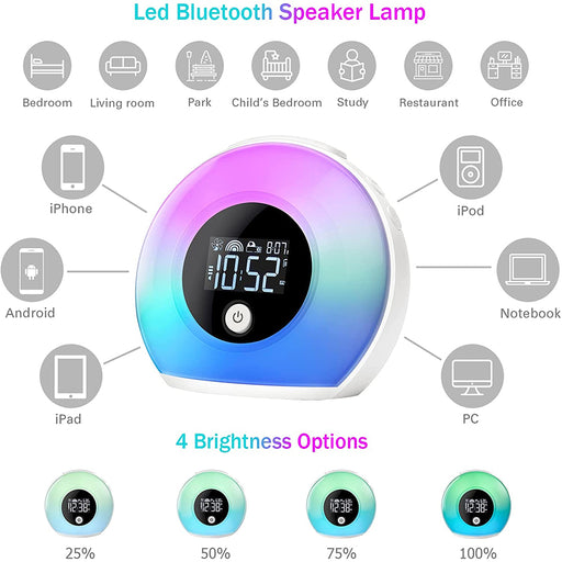 Wireless LED Night Lamp Alarm Clock and Bluetooth Speaker_4