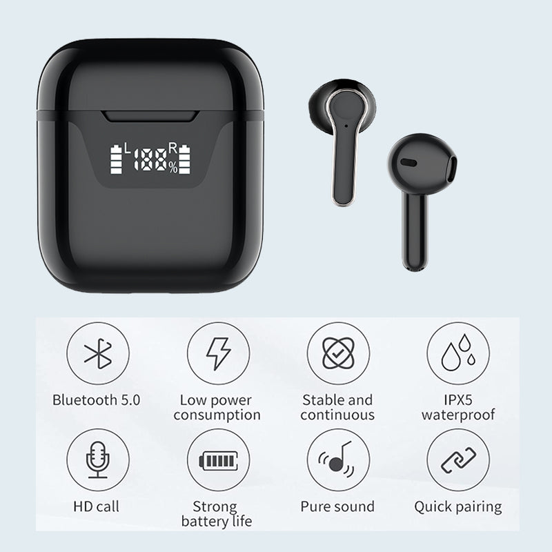 J101 TWS Touch Control Wireless BT Headphones with Mic- USB Charging_10