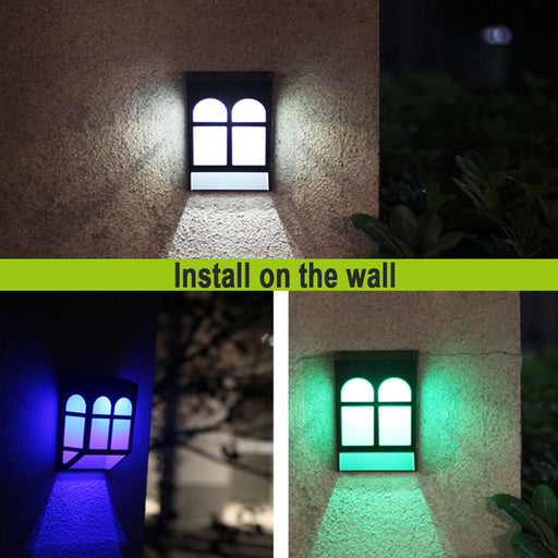 7 Light Colors Solar Powered Outdoor LED Fence Lights_1
