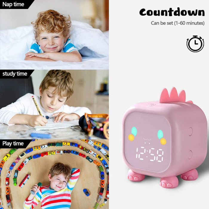 Sleep Training Digital Kid’s Dinosaur Rechargeable Alarm Clock_7