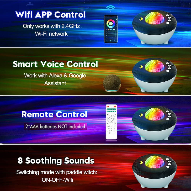 Galaxy Projector with White Noise Bluetooth Remote Speaker_1