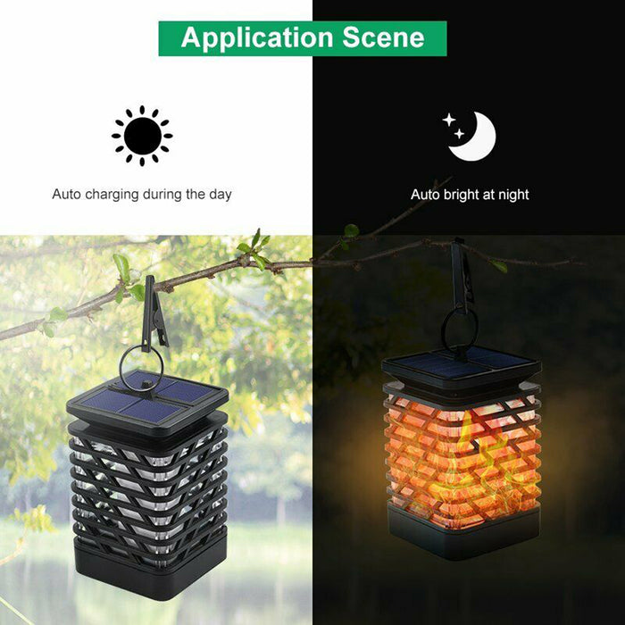 Flickering Flame Solar Powered Outdoor Garden Lantern_2
