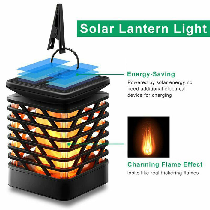 Flickering Flame Solar Powered Outdoor Garden Lantern_3