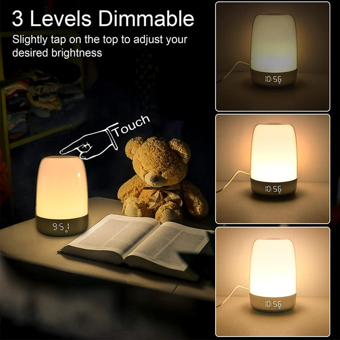 Dimmable Bedside Touch Night Light with Alarm Clock Function_8