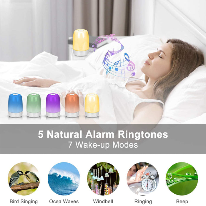 Dimmable Bedside Touch Night Light with Alarm Clock Function_4