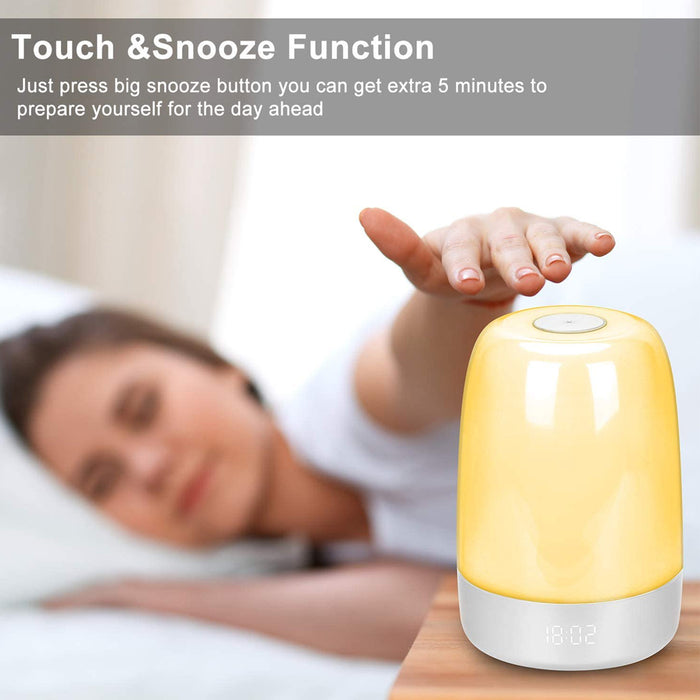 Dimmable Bedside Touch Night Light with Alarm Clock Function_5