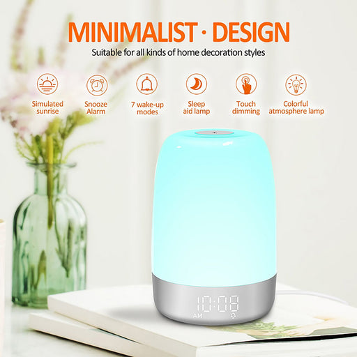 Dimmable Bedside Touch Night Light with Alarm Clock Function_7