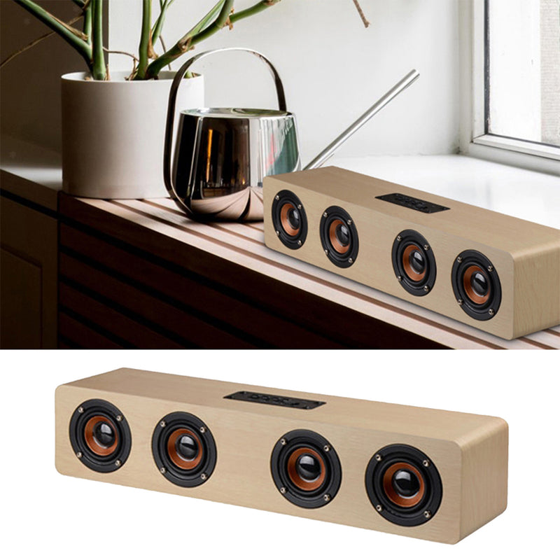 W8 Wooden Wireless Heavy Bass Speaker and Subwoofer Soundbar_10