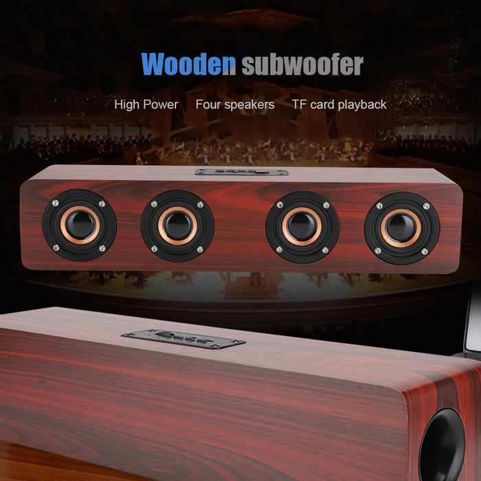 W8 Wooden Wireless Heavy Bass Speaker and Subwoofer Soundbar_11