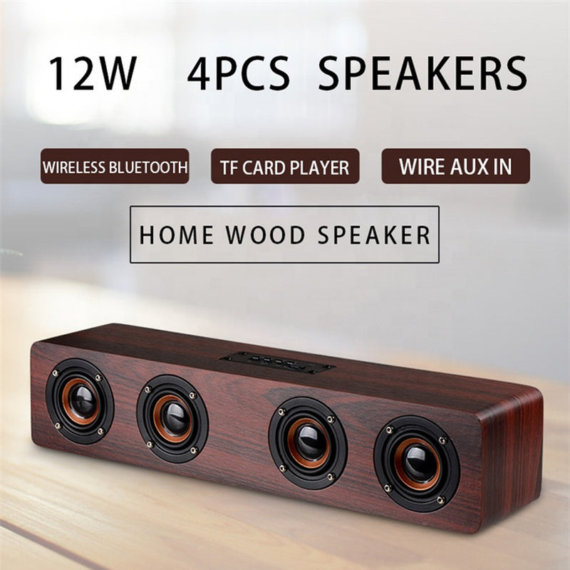 W8 Wooden Wireless Heavy Bass Speaker and Subwoofer Soundbar_12