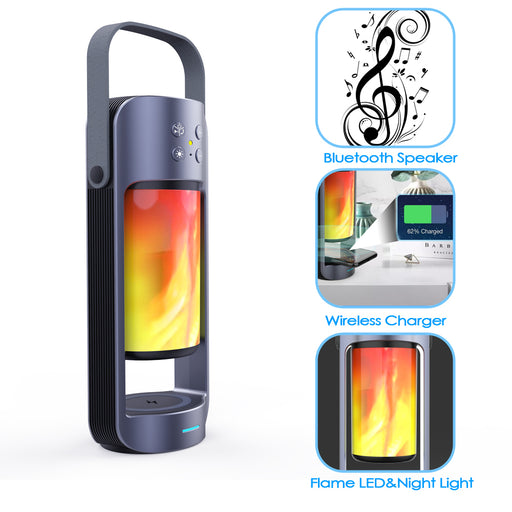 Flame Light Wireless Bluetooth Speaker and Charger for QI Phones_5