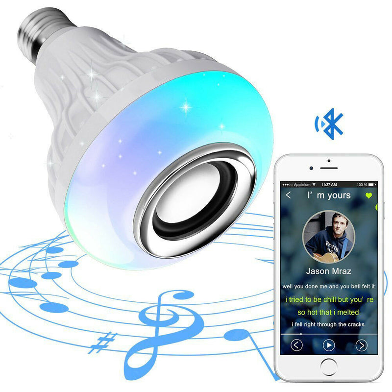 E27 Wireless Remote Control Mini Smart LED Audio Speaker_0