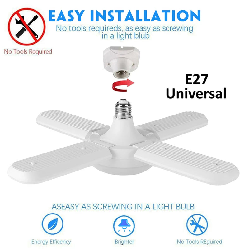 LED 50W 4 Leaves Foldable Musical BT Ceiling Bulb Lamp_9