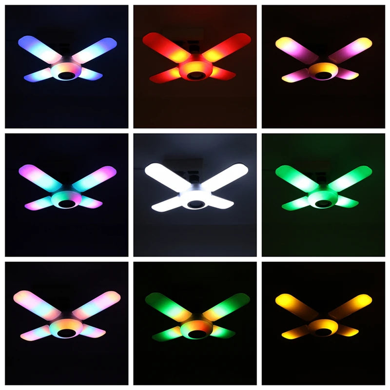 LED 50W 4 Leaves Foldable Musical BT Ceiling Bulb Lamp_10