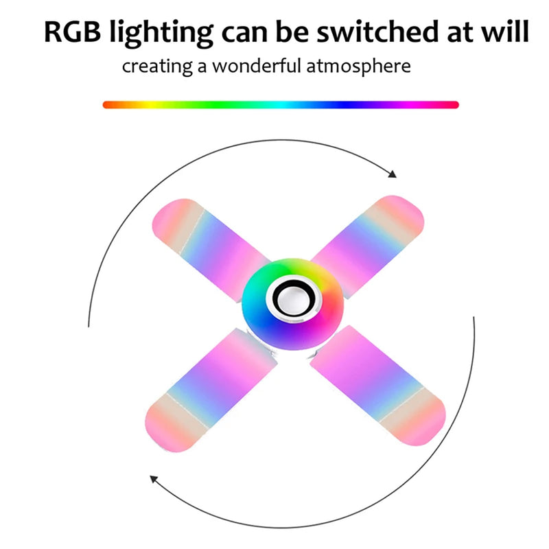 LED 50W 4 Leaves Foldable Musical BT Ceiling Bulb Lamp_3