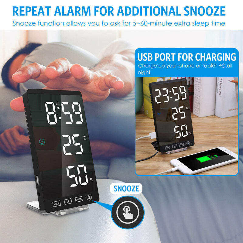 Multifunctional LED Makeup Mirror Digital Snooze Alarm Clock_13