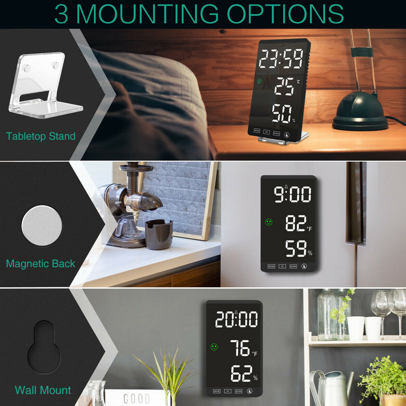 Multifunctional LED Makeup Mirror Digital Snooze Alarm Clock_8