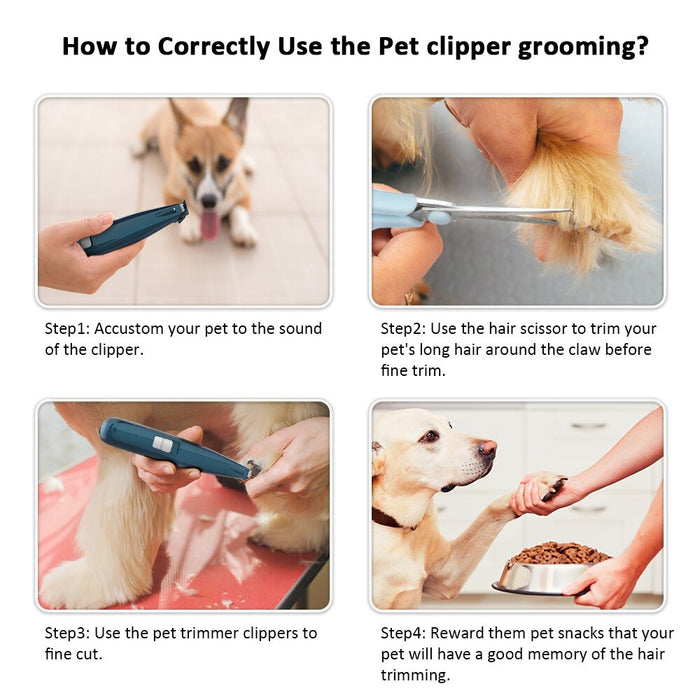 Low Noise Rechargeable Grooming Safe Nail Clipper for Pets_9