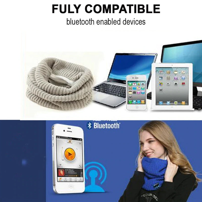 Warm Washable Knitted Bluetooth Musical Headphone Scarf_5