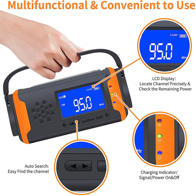 Solar Powered Portable Radio and 4000mAh Power Source_2