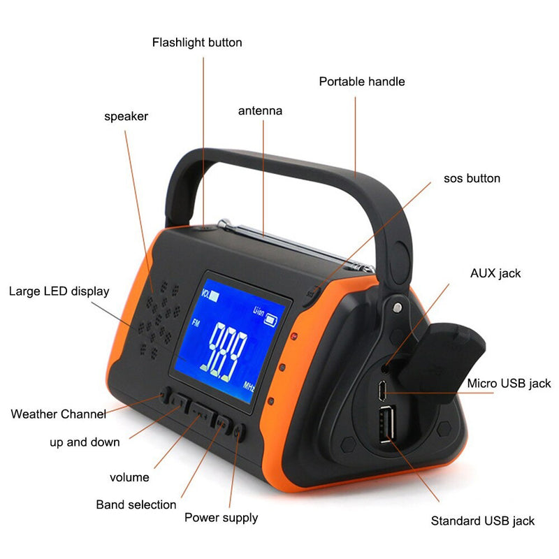 Solar Powered Portable Radio and 4000mAh Power Source_4