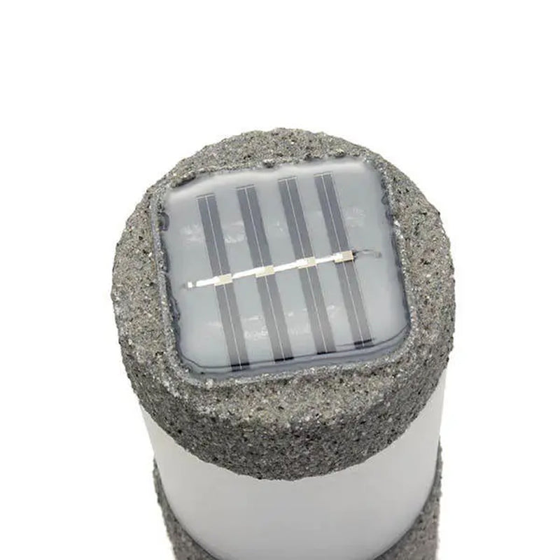 Solar Stone Pillar White LED Lights Outdoor Garden Lamp_11
