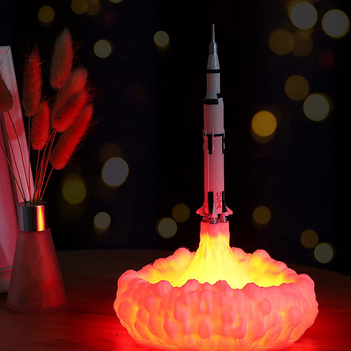 3D Printed Various Colors LED Rocket Kid’s Room Night Lamp_7