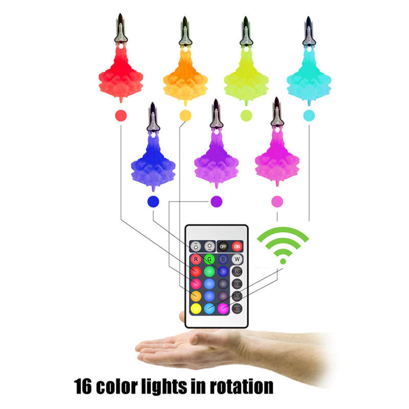3D Printed Various Colors LED Rocket Kid’s Room Night Lamp_11