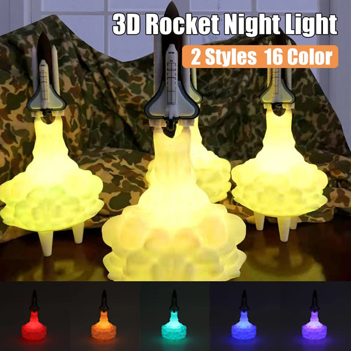 3D Printed Various Colors LED Rocket Kid’s Room Night Lamp_3
