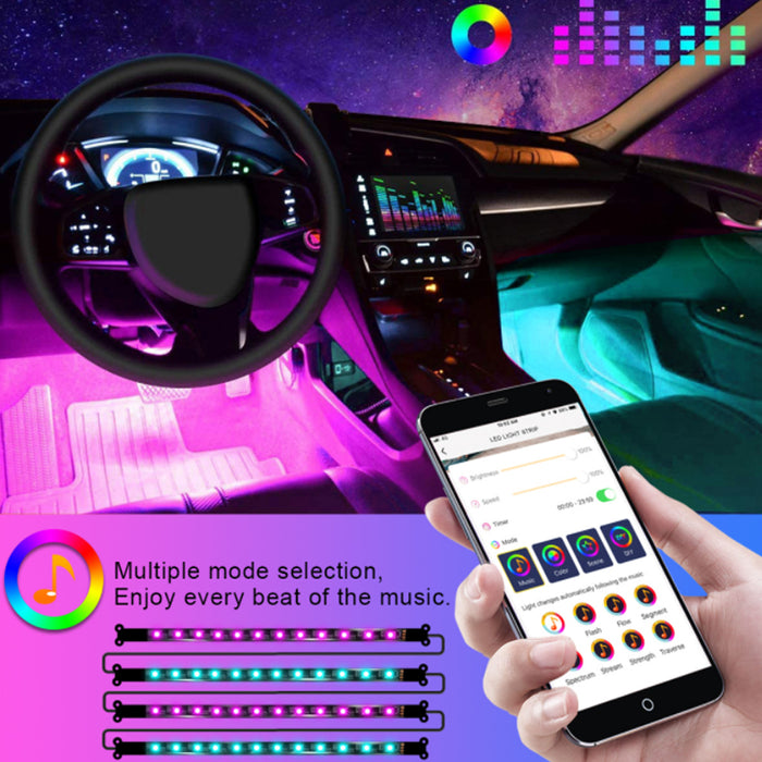 USB/Car Plug Remote Controlled Car Interior LED Strip Light_4