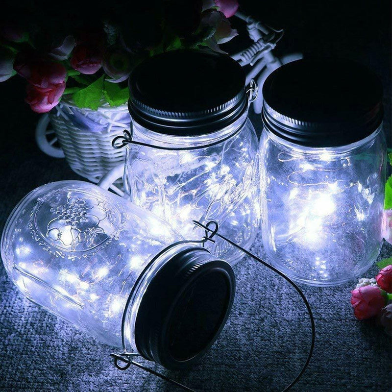 Solar Powered Mason Jar LED Decorative Fairy Lights Set_2