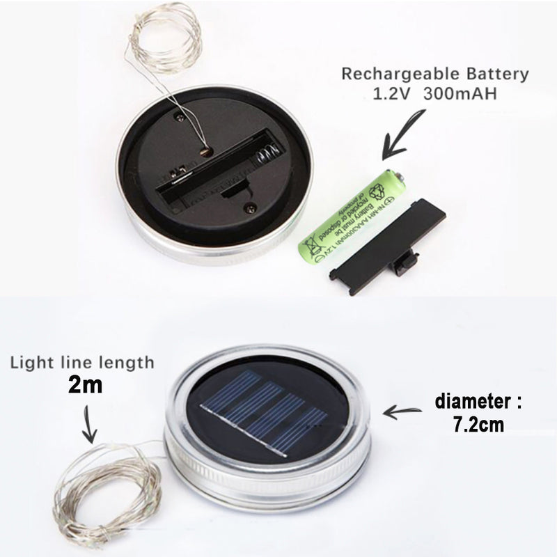 Solar Powered Mason Jar LED Decorative Fairy Lights Set_11