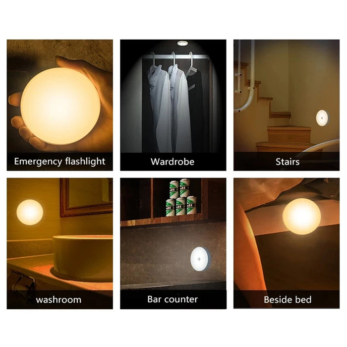 6-pack Rechargeable PIR Motion Sensor LED Wall Lamp Night Light_16