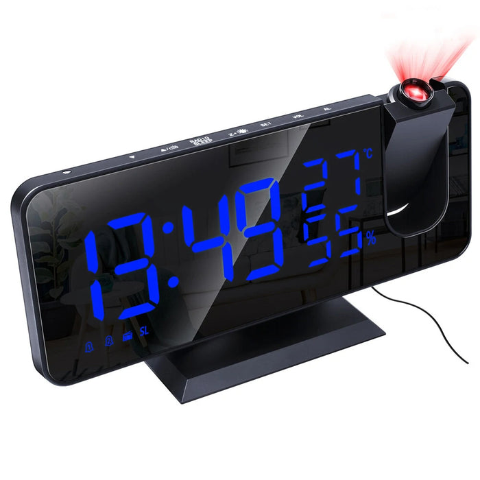 LED Big Screen Mirror Alarm Clock with Projection Display_10