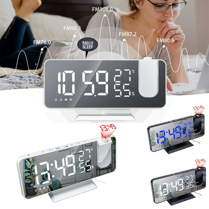 LED Big Screen Mirror Alarm Clock with Projection Display_13