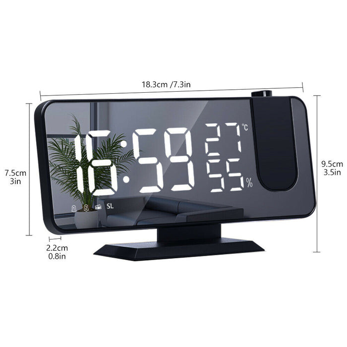 LED Big Screen Mirror Alarm Clock with Projection Display_7
