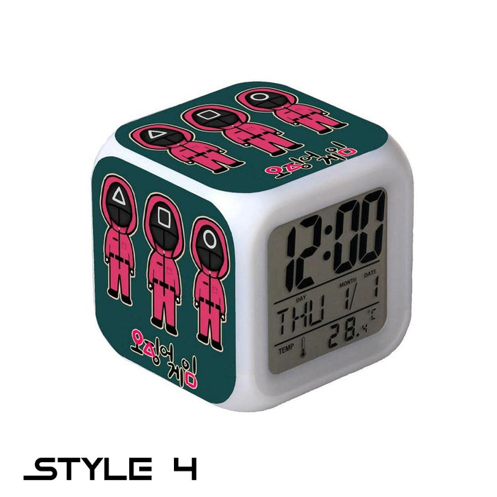 Squid Game Themed LED Color Digital Alarm Clock