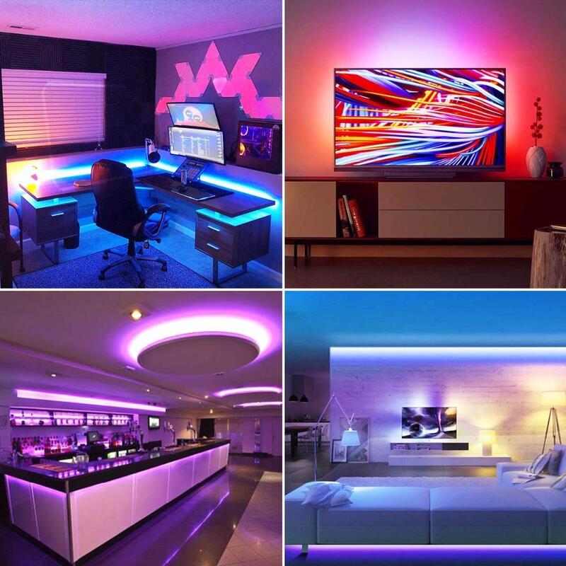 Smartphone Controlled Colorful LED Strip Light Kit- Wall Plugged_4