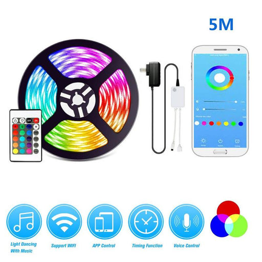 Smartphone Controlled Colorful LED Strip Light Kit- Wall Plugged_6