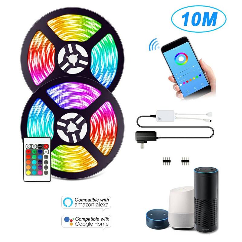 Smartphone Controlled Colorful LED Strip Light Kit- Wall Plugged_7