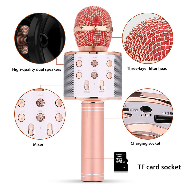 USB Rechargeable Wireless Bluetooth Karaoke Microphone_4