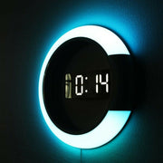 USB Plugged-in 3D LED Wall Clock Digital Alarm Clock and Lamp_4