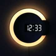 USB Plugged-in 3D LED Wall Clock Digital Alarm Clock and Lamp_5